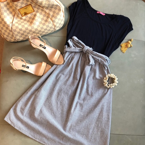 Maternal America Dresses & Skirts - Maternal America mixed media dress Sm Navy Maternal America Dresses & Skirts - Maternal America mixed media dress Sm Navy